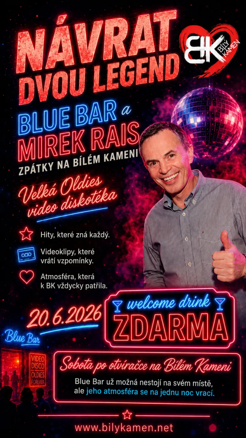 Plakát Návrat dvou legend — Blue Bar a Mirek Rais 20. 6. 2026