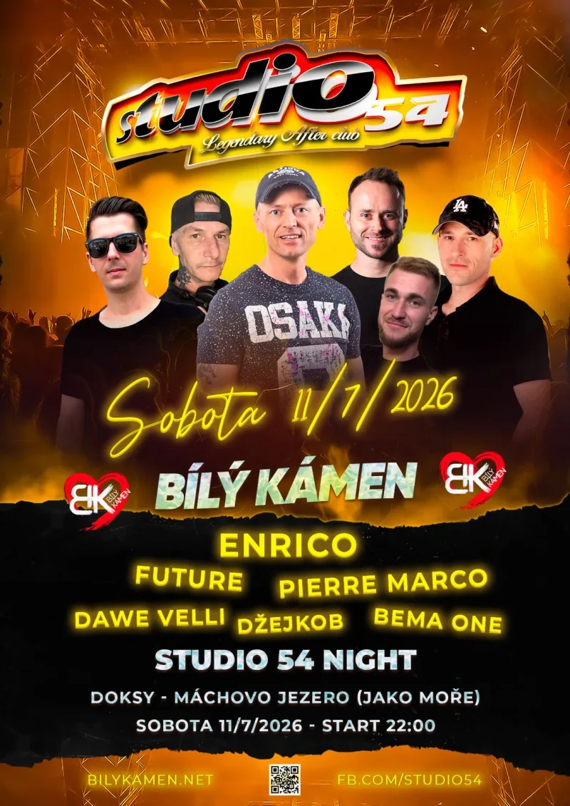 Plakát Studio 54 Night 11. 7. 2026 na Bílém Kameni